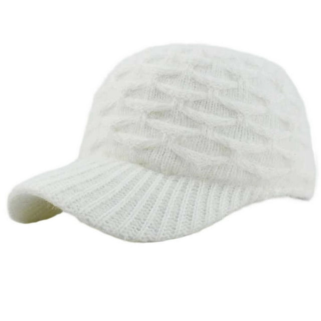 Mens Baseball Cap Women's Warm Knit Wool Baseball Cap with Solid Color Hats for Men Baseball Cap