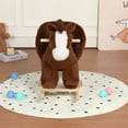 thumbnail image 3 of DECMAY Kids Ride-On Rocking Horse Toy with Music and Safety Belt, Soft Plush Moose Rocker with Hand Puppets for Toddlers 1–3 Years, Apricot, CPC Certified, 3 of 27