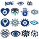 thumbnail image 1 of 15 parches bordados para ropa, parche de aplique azul, parche de mano Hamsa para planchar y coser., 1 of 9