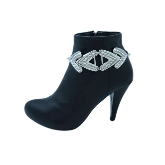 Women Silver Metal Chain Boot Bracelet Anklet Shoe Arrow Charm
