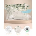 thumbnail image 2 of Hokiten Pillow Cases Standard Size Set of 2, Lumbar Pillow Covers, Eucalyptus Leaves Satin Pillowcases with Zipper for Hair/Skin, Farmhouse Botanical Vines Butterfly 20x26 Inches, 2 of 6