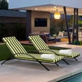 thumbnail image 7 of PUKNLY Chaise Lounge Cushions Outdoor, Waterproof High-Density Foam with Adjustable Ties & Removable Cover, 72"x37" Patio Poolside Chair Cushions for Garden Beach, 7 of 7