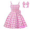 thumbnail image 1 of Eliza-Barbie Vestido De Disfraz De Niña Con Estampado A Cuadros Sin Mangas Línea Con Diadema Con Lazo, 1 of 4