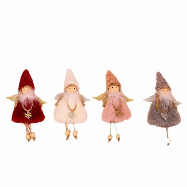 4 Pcs Christmas Angel Ornaments,Christmas Angel Doll Hanging,Plush Angel Ornaments Christmas Tree Decorations