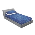 thumbnail image 3 of Ambesonne Abstract Fitted Sheet & Pillow Sham Set, Spiral Mosaic Dots, Queen, Navy and Violet Blue, 3 of 3