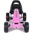 thumbnail image 2 of Topbuy Pink Go Kart Ride-On Pedal Car with Adjustable Seat, 2 of 10