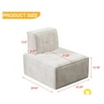 thumbnail image 3 of Bean Bag Chair,Accent Chair,Modular Sherpa Sofa Chair,Floor Sofa for Adults,Fireside Chair,Reading Chair for Living Room,Bedroom,Office,Beige, 3 of 10