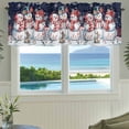 thumbnail image 3 of Christmas Snowman Farmhouse Short Window Curtain Valances, Winter Xmas Snowflakes Cardinal Blue Rod Pocket Kitchen Valances for Living Room Bedroom Bathroom Cafe 54" x 18", 3 of 8