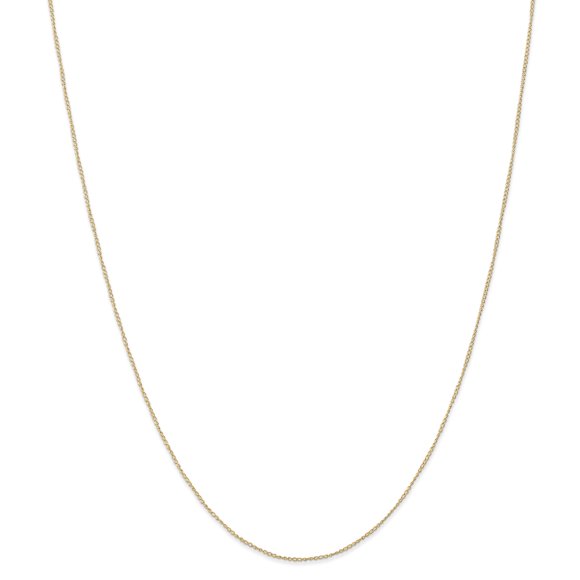 14k Yellow Gold .5 Mm Carded Link Curb Chain Necklace 18 Inch Pendant Charm Fine Jewelry Gifts For Women For Her