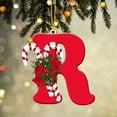 thumbnail image 2 of SLYNSHome Christmas 26 Letters Ornaments,2024 New 3.9 Inch Letters Christmas Decoration Personalized 26 Letter with Candy Canes Xmas Tree Hanging Sign for Door Party Xmas Home Decor (R), 2 of 3