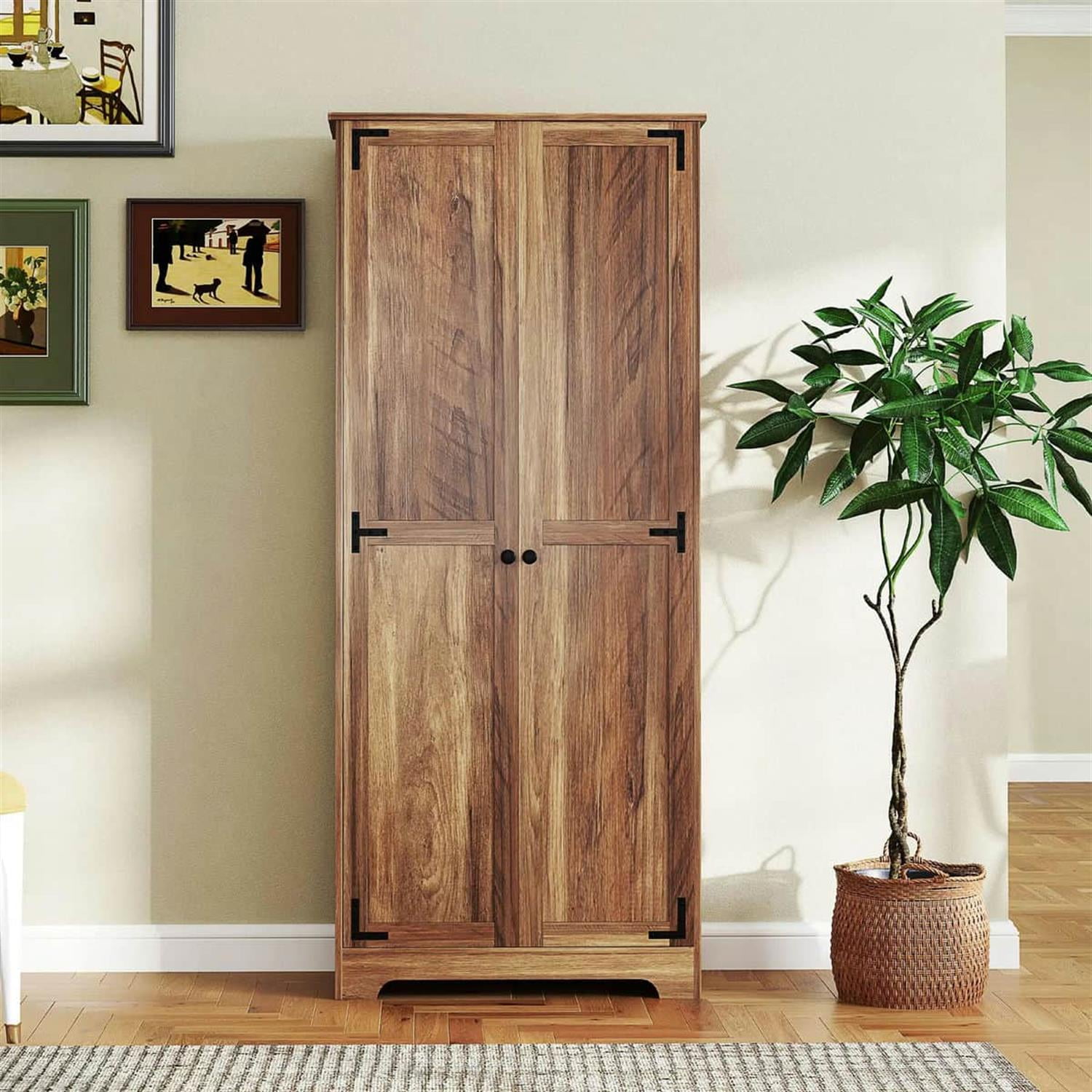 Demi Bonn 71" Large Kitchen Pantry Cabinet, Freestanding Storage with 6 Adjustable Shelves for Home Organization, Brown