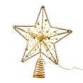 thumbnail image 4 of Adorno de estrella para árbol de Navidad con luces LED Soledad Dorado, 4 of 10