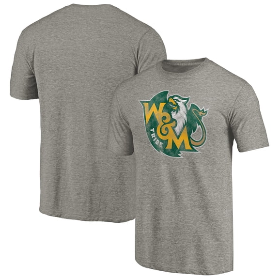 Men's Heathered Gray William & Mary Tribe Classic Primary Tri-Blend T-Shirt