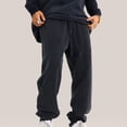thumbnail image 4 of Puntoco Pantalones casuales de pierna recta de color sólido para hombre, pantalones largos, 4 of 5