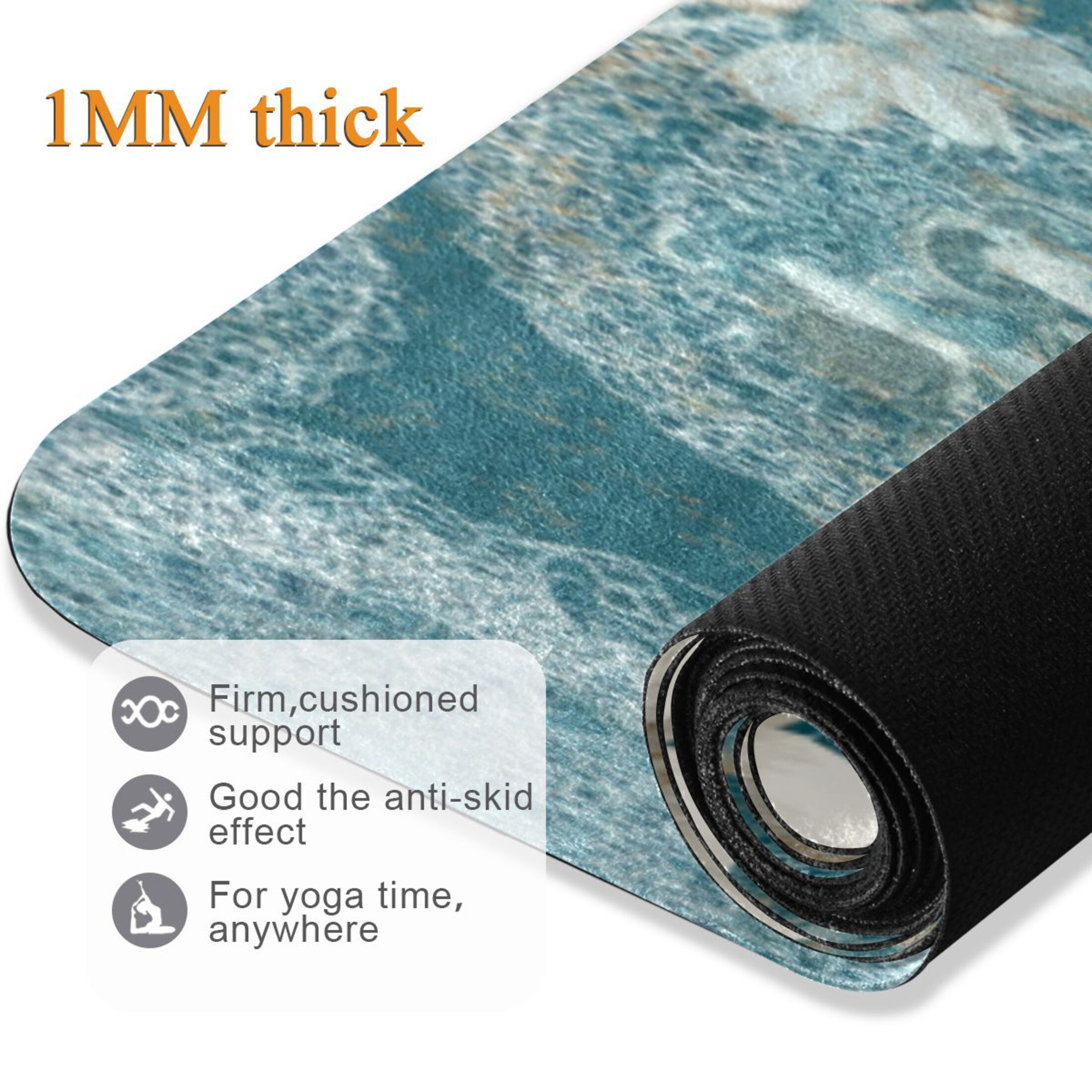 BZSMCE Yoga Mat Women Fitness Mat Soft Petal Serenity Pattern