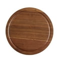 thumbnail image 5 of Japanese Style Acacia Wood Serving Tray, Round Wooden Cake Platter 26 cm, Flat Baking & Dessert Board, 5 of 7