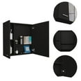 thumbnail image 6 of Cterwk 2 Door Wall Cabinet with 4 Internal Shelves and Mirror, Perfect for Kitchen, Bathroom Room, Black, 6 of 8