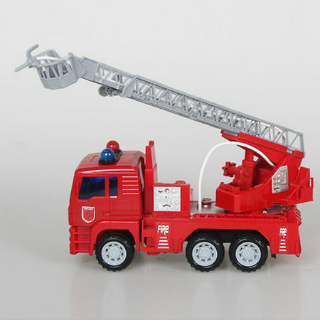 Children Inertial Car Toys Aerial Ladder Fire Truck Simulation Water Spray Fire Fighting Truck with Extending Ladder