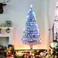 thumbnail image 2 of 5ft Pre-Lit LED Optical Fiber Christmas Tree Artificial Decor Stand White, 2 of 10