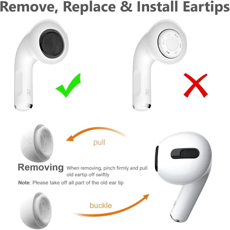 Earbudz Airpod Pro Tips 6 Pairs Earbud Replacements for Apple Airpods Pro Airpods Pro 2 2nd Generation Small Medium and Large White Walmart