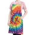 thumbnail image 5 of Colorful Tie Dye Pattern Apron-Garden Aprons for Women with Pockets-Cotton Linen Waterproof Kitchen Cooking Gardening Aprons Adjustable for Kitchen,Cooking,BBQ and Salon 33x27 Inch, 5 of 7