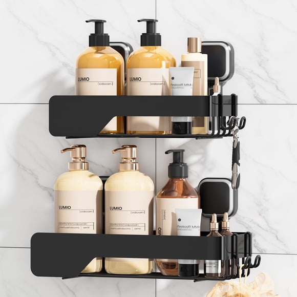 Organizador de ducha TAILI, 2 unidades, acero inoxidable, resistente al óxido, negro