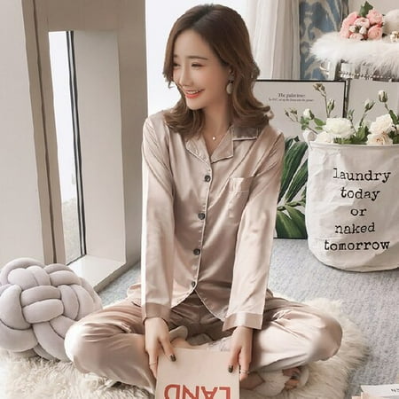 

DanceeMangoo Hot Sale Long Sleeve Silk Pajamas Soft Women Autumn Winter Home Girl Sleepwear Pyjamas 3XL 4XL 5XL 85kg Nightwear Set