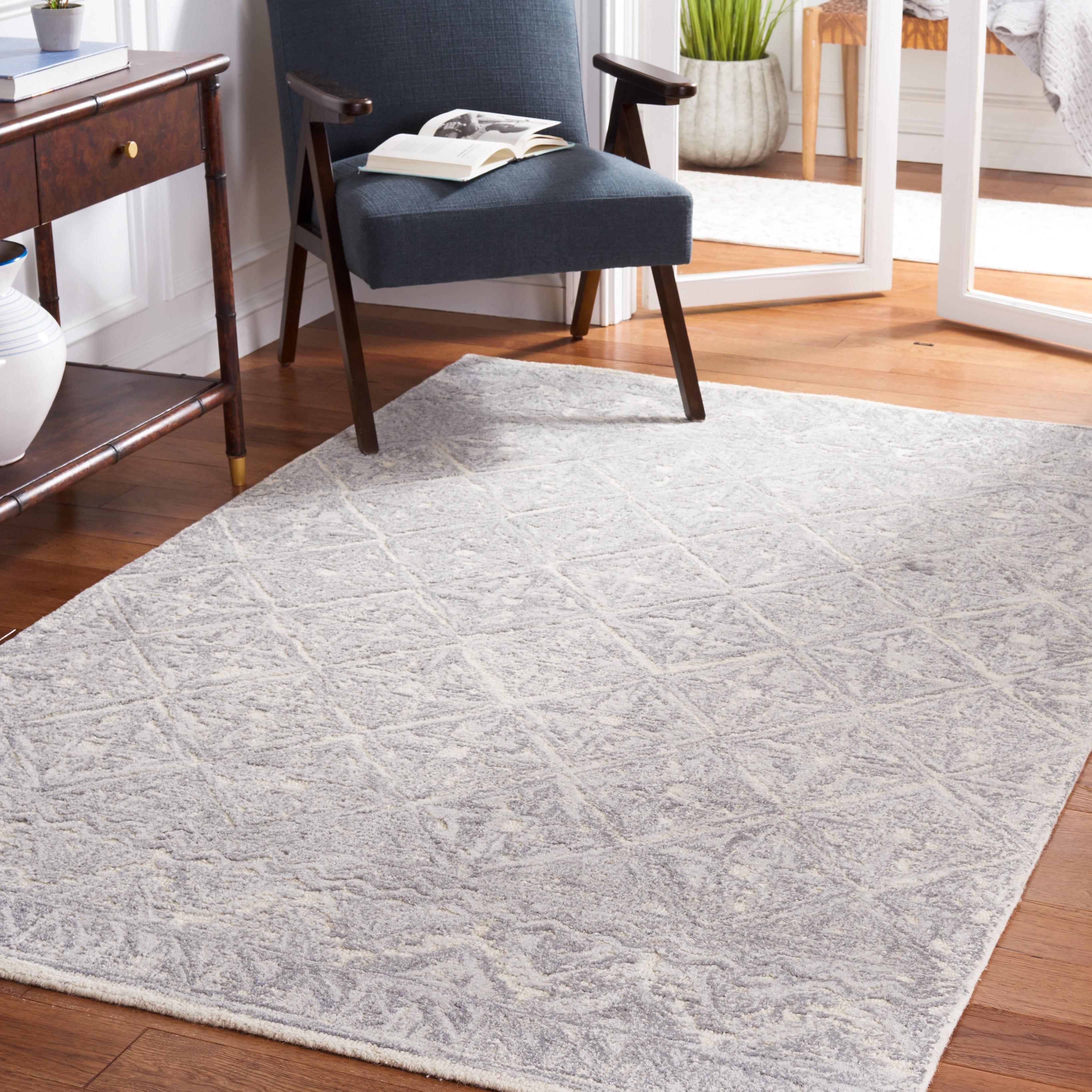 SAFAVIEH Metro Kathleen Diamond Area Rug, Grey/Ivory, 8' x 10'