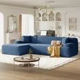 thumbnail image 2 of 109'' Modular Sectional Couch, Modern L-Shape Floor Sofa with Chaise Lounge, Comfy Chenille Fabric Sponge Sofa Couch, Upholstered Corner Cloud Couch ,2 Piece Free Combination ﻿, 2 of 17
