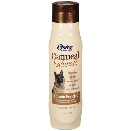 Oster Animal Care Oatmeal Naturals Vitamin Enriched Almond Honey Shampoo, 18 oz