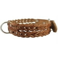 thumbnail image 3 of Double Braid Brown Genuine Leather Dog Collar Braided 1.5" Wide, Fits 19.5"-22.5" Neck, Large, 3 of 3