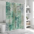 thumbnail image 6 of Teal Blue Boho Shower Curtain, Waterproof Shower Curtains for Bathroom, Vintage Ethnic Tribe Abstract Art Washable Fabric Bathtub Curtain Set Bath Decor with 12 Hooks Long 72"x84", 6 of 8