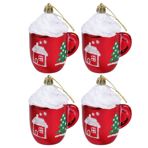 LOLIPPYY Hanging Ornaments Plastic Miniature Mugs 4Pcs