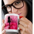 thumbnail image 2 of 3dRose, Lady Libra in Pink and Black Swirls Zodiac Collection, 11oz Two-Tone Red Mug, 2 of 7