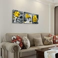 thumbnail image 3 of Canvas Wall Art For Bedroom Wall Decor For Kitchen Living Room Decor Girls Room Wall Decorations Black And White Wall Pictures Artwork Yellow Rose Flowers Canvas Prints Bathroom Home Decor 3 Piece, 3 of 6