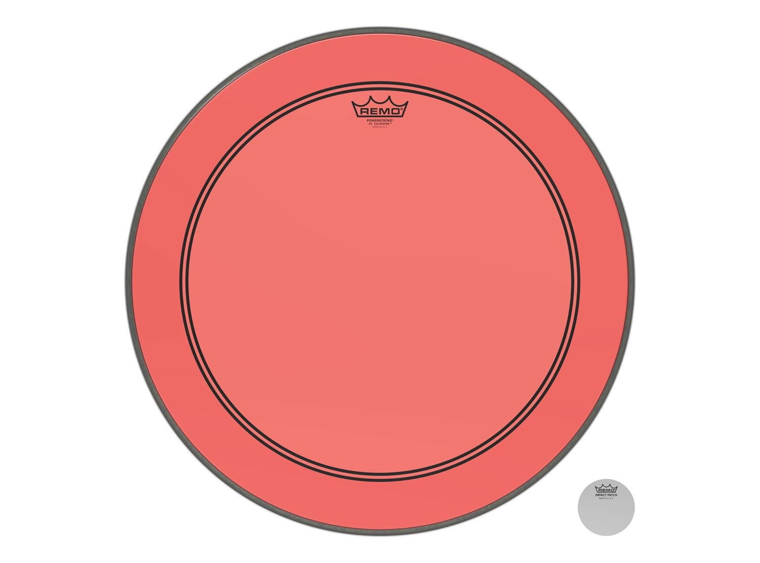 Remo Powerstroke P3 ColorTone Red Bass Drum Head (22")