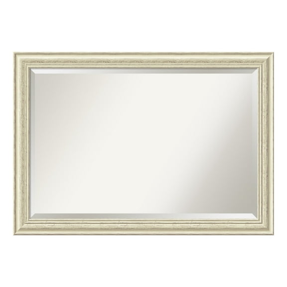 Amanti Art Dsw3941631 Country White Wash 28-1/2" X 40-1/2" Rectangular Beveled Wood Framed