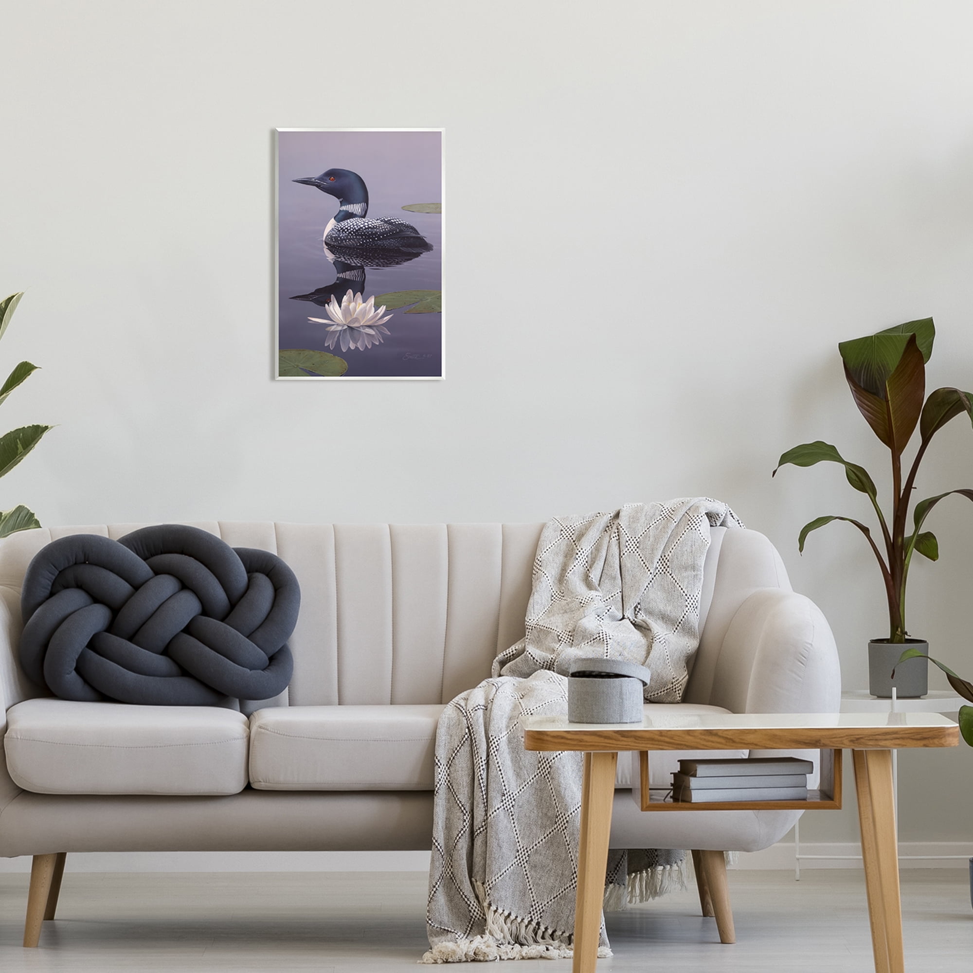 Stupell Industries Duck Swimming Pond Lily Pads Animals & Insects Painting Unframed Art Print Wall Art