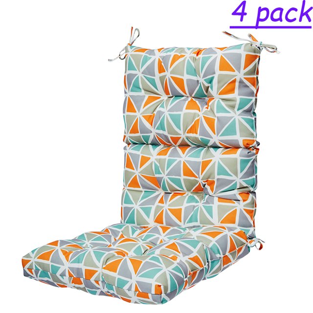 4 Pack Outdoor/Indoor High Back Chair Cushions Deep Seat Patio Seat and