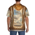 thumbnail image 3 of Honeii Golden Drapes Pillars Clouds for Men's Short-Sleeved Button-Up Collared Shirt Featuring A Pocket, Perfect for Beach Vacations, And Travel Adventures.-3X-Large, 3 of 5
