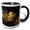 Black/White, variant on 3drose, Image of China Symbol Chinese Characters Luck Blessing Leaves Gold, 15oz Mug