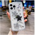 thumbnail image 2 of Case for iPhone 12 Pro Max, Bling Glitter 3D Stars Cute Heart Design Phone Case Luxury Sparkling Crystal Clear Back Slim Soft Shockproof Protective TPU Bumper Cover for Women Girls - Clear, 2 of 9
