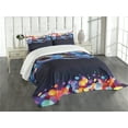 thumbnail image 3 of Ambesonne Venice Quilted Bedspread Set 3 Pcs, Vivid Blue Carnival, King Size, Multicolor, 3 of 5