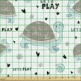 thumbnail image 2 of Ambesonne Cartoon Fabric by the Yard Upholstery, Let's Play Turtle and Snail, 5 Yards, Pale Blue Dust White, 2 of 5