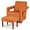 Orange, variant on Giantex Armchair w/Ottoman, Leisure Soft Sofa Chair w/Waist Pillow, Adjustable Foot Pads for Reading, Green