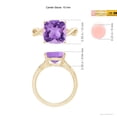 thumbnail image 4 of ANGARA Natural Claw-Set Cushion 3.65 ct Amethyst Solitaire Engagement Ring in 14K Yellow Gold for Women (Size-10mm) | February Birthstone, Anniversary, Jewelry Gift for Women | Natural Amethyst Ring, 4 of 8