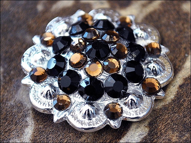 16 Hilason Western Berry Conchos Glass Rhinestones Bling 1.5" Cowgirl