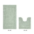 thumbnail image 2 of Better Trends Bath Rugs U-Shaped Contour Toilet Rugs Sets 2 Piece 100% Cotton Bathroom Mat Soft Absorbent Reversible Washable for Decor Tub Shower Bathroom Floor, Dark Sage Lux Collection, 2 of 4