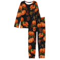 thumbnail image 4 of Renewold Durable Fall Nightwear for Women Personalized Pumpkins Maple Leaves Pajama Lingerie Size XS Thanksgiving Theme Home Lounge Wear Athletic Clothing Set of 2, 4 of 5