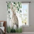 thumbnail image 3 of Easter Sheer Curtains 84 Inches Long, Spring Bunny Botanical Eucalyptus Leaves Plants Light Filering Curtains, Breathable Simi Curtain Privacy Drapes for Living Room Bedroom Window Treatment, 3 of 9